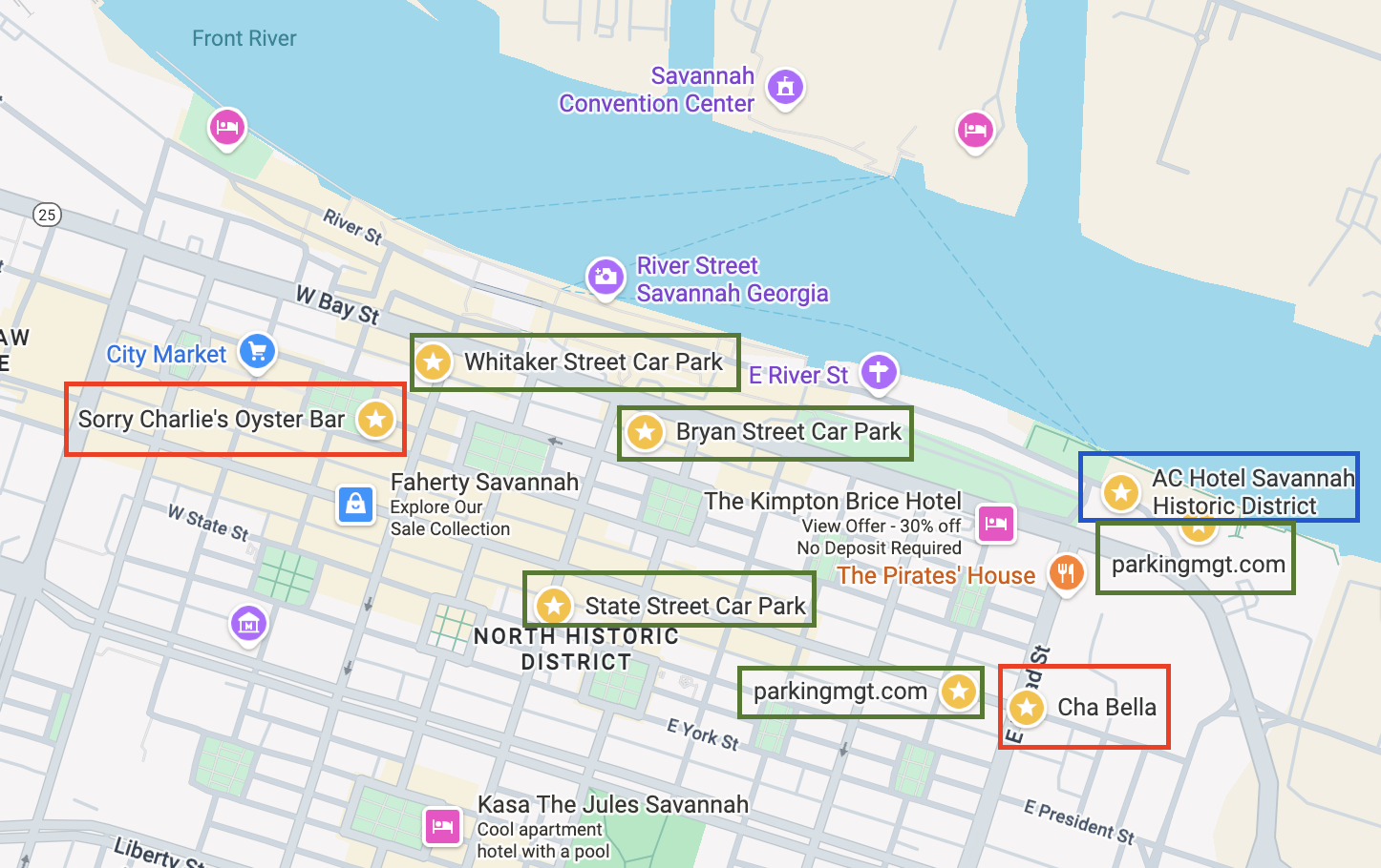 Savannah Map - Wedding Weekend